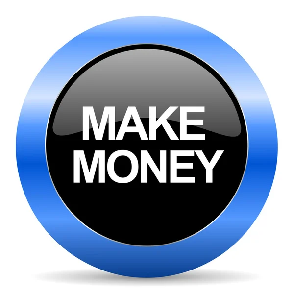 Make money blue glossy icon — Stock Photo, Image