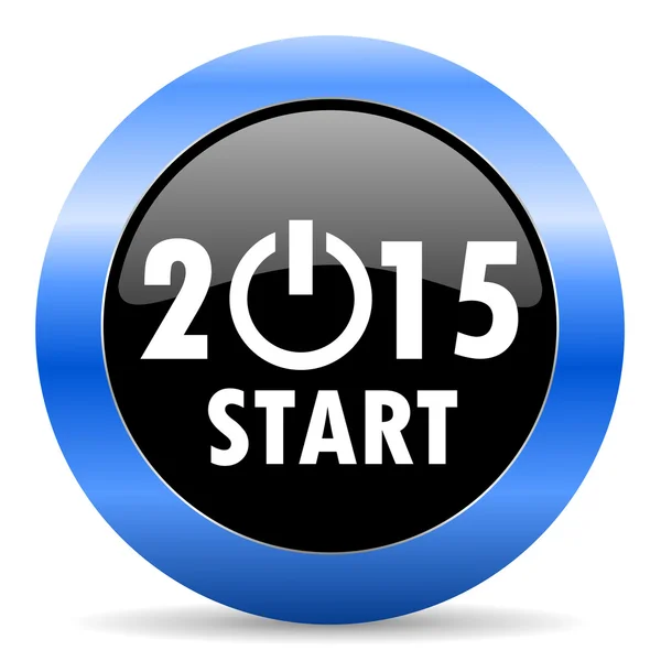 New year 2015 blue glossy icon — Stock Photo, Image