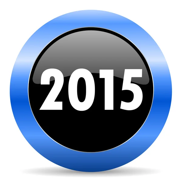 Новый 2015 год сине-глянцевая икона — стоковое фото