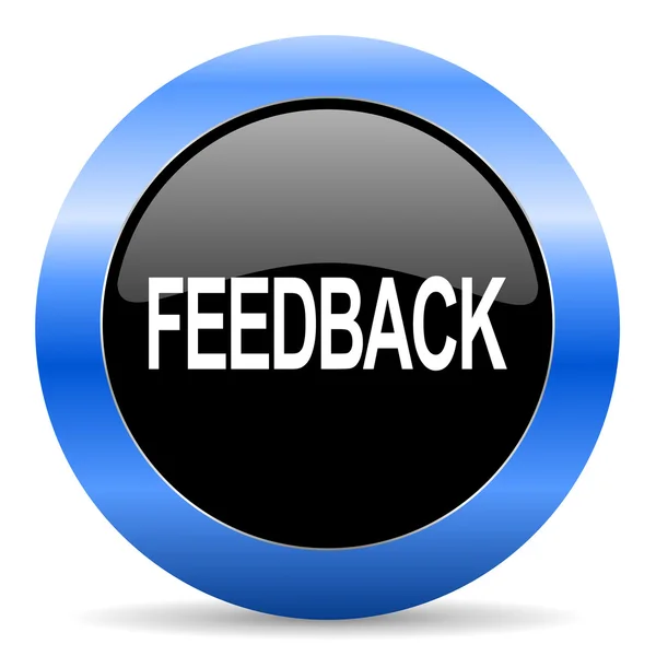 Feedback blue glossy icon — Stock Photo, Image