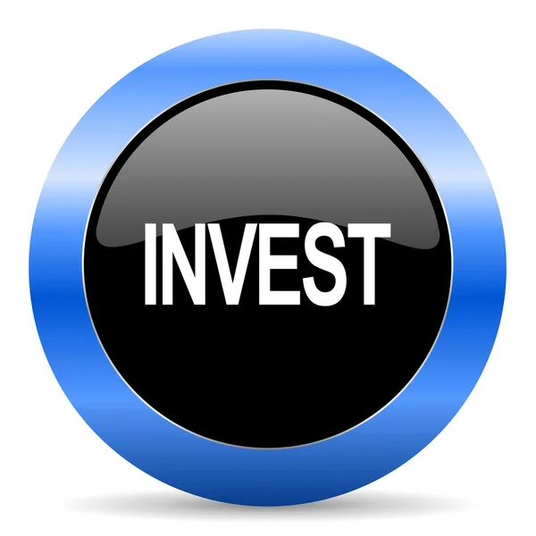 Invest blue glossy icon — Stock Photo, Image