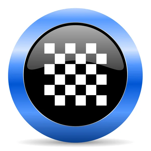 Schack blå blanka ikonen — Stockfoto
