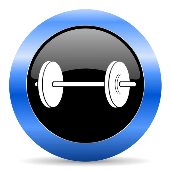 Fitness modré lesklé ikona — Stock fotografie