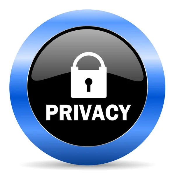 Blaues Hochglanz-Symbol für Privatsphäre — Stockfoto