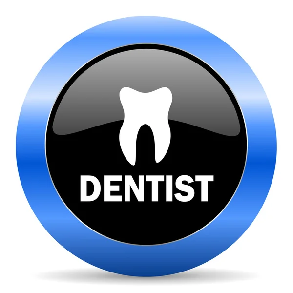 歯科医の青い光沢のあるアイコン — ストック写真