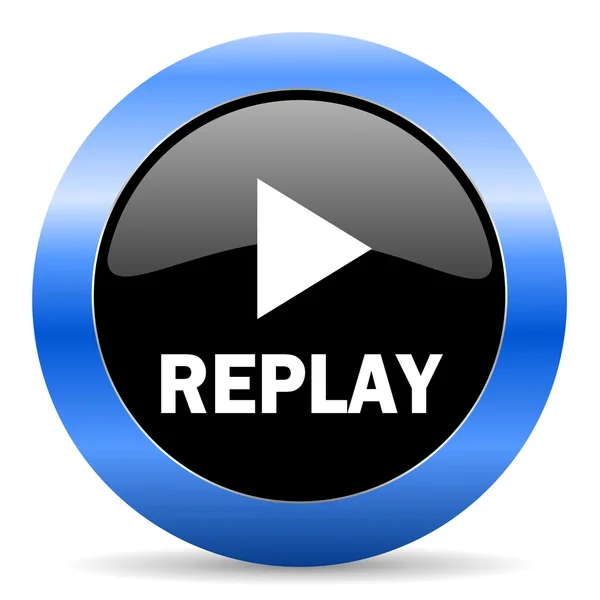 Replay blue glossy icon — Stock Photo, Image