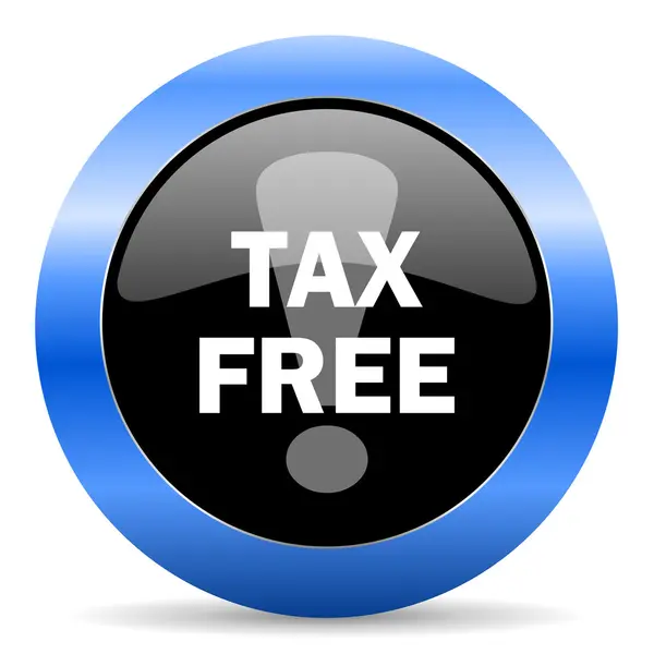 세금 무료 블루 글로시 아이콘 — 스톡 사진