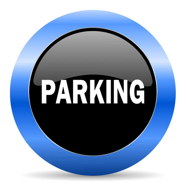 Parking blauwe glanzende pictogram — Stockfoto