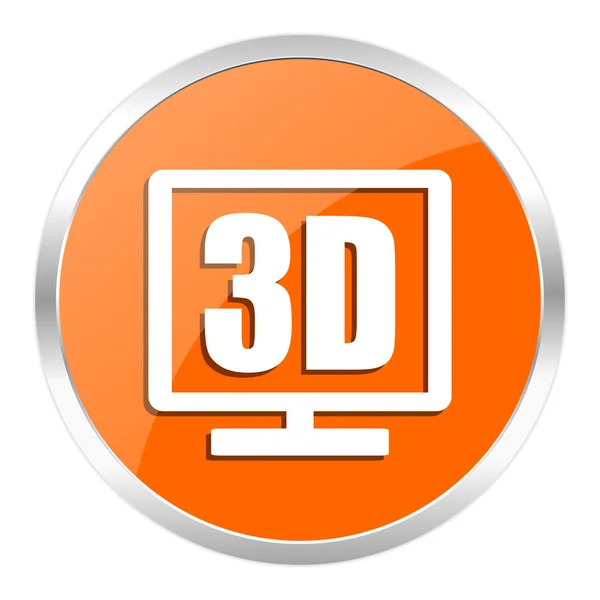 3D-weergave oranje glanzende pictogram — Stockfoto