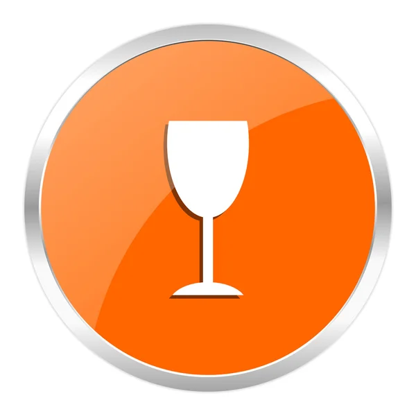 Alcohol oranje glanzende pictogram — Stockfoto