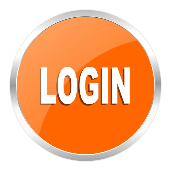 Login orange glossy icon — Stock Photo, Image