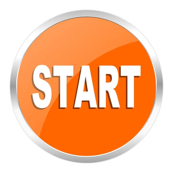 Start-Symbol orange glänzend — Stockfoto