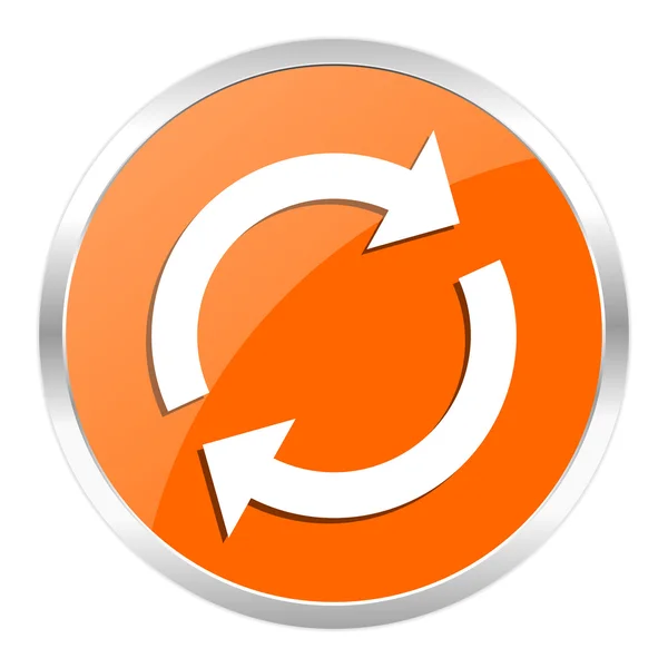 Reload narancssárga fényes ikonra — Stock Fotó