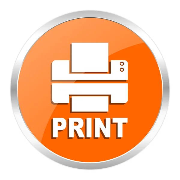 Impresora naranja icono brillante —  Fotos de Stock