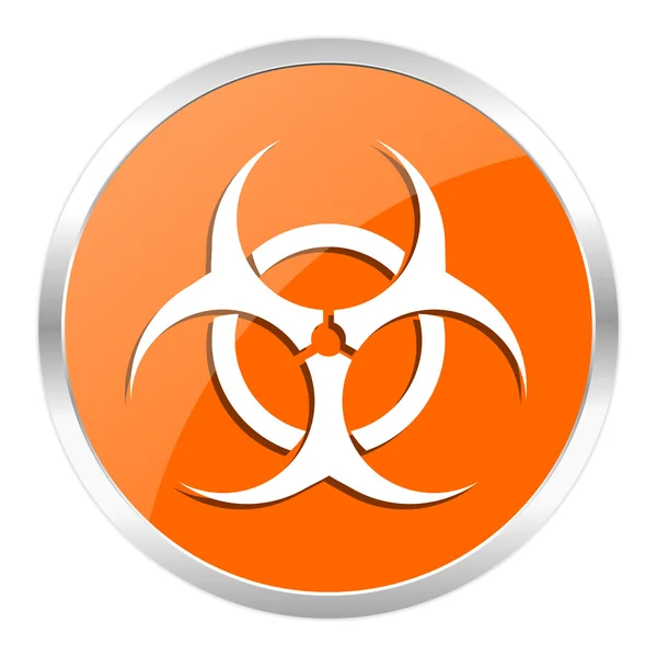 Fényes narancssárga Biohazard-ikon — Stock Fotó
