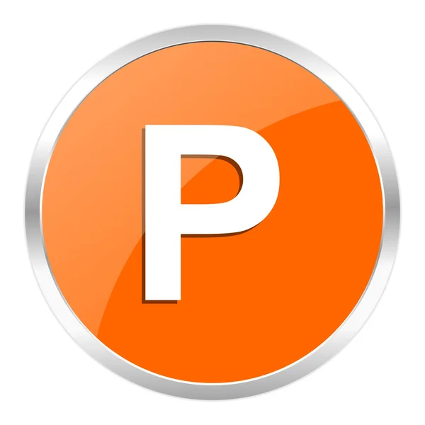 Parking orange glossy icon — Stock Photo, Image