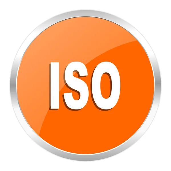 ISO orange glansig ikonen — Stockfoto