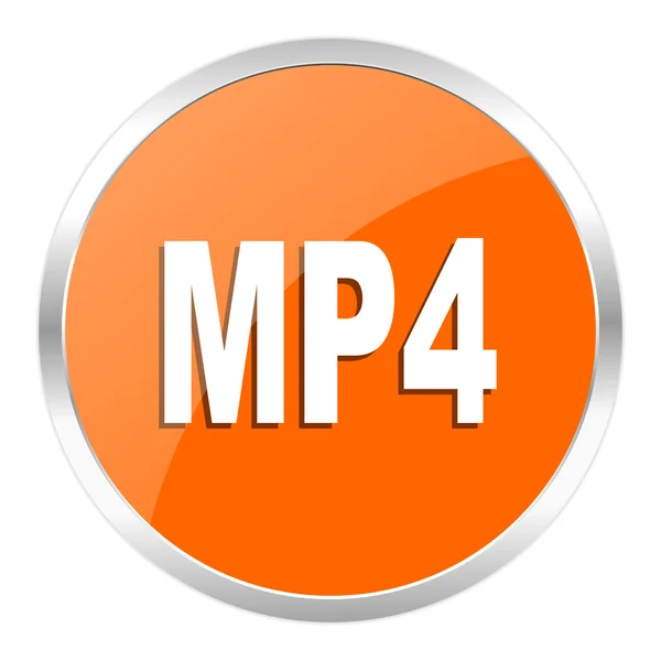 Mp4 orange glossy icon — Stock Photo, Image