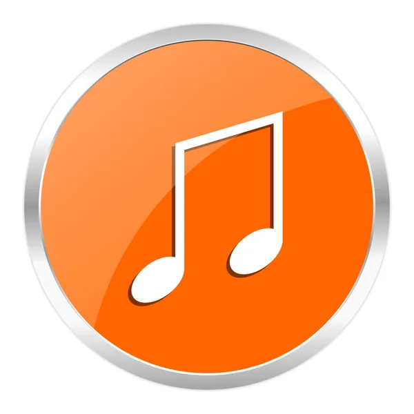 Musik orange glansig ikon — Stockfoto