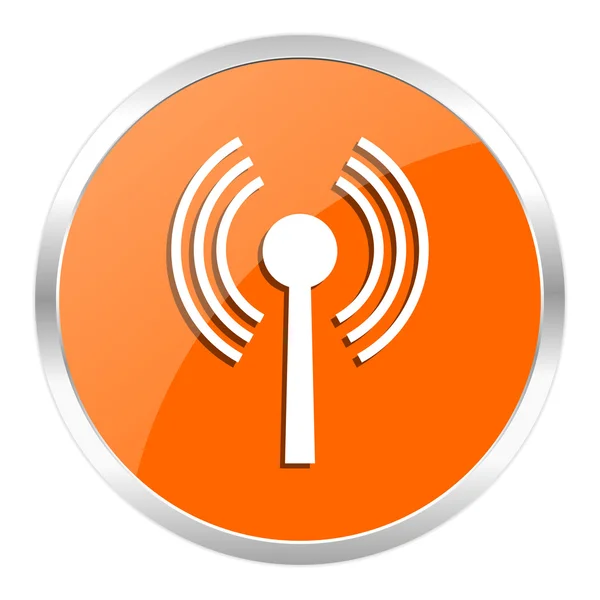 Wifi naranja icono brillante — Foto de Stock