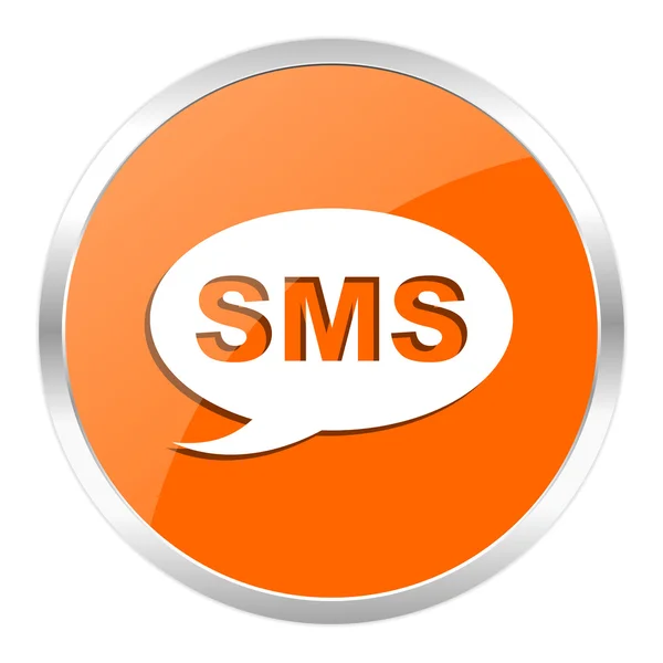 Glanzende pictogram SMS Oranje — Stockfoto