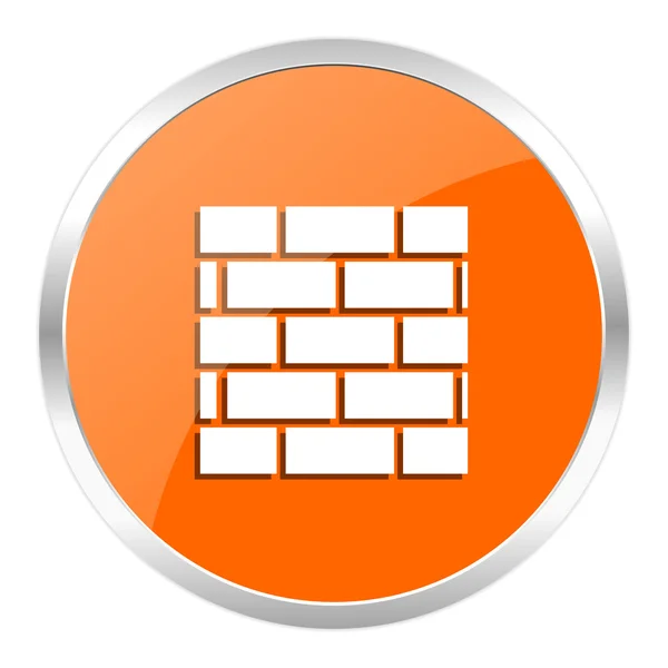 Firewall orange glossy icon — Stock Photo, Image