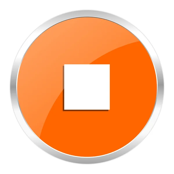 Stop orange glossy icon — Stock Photo, Image