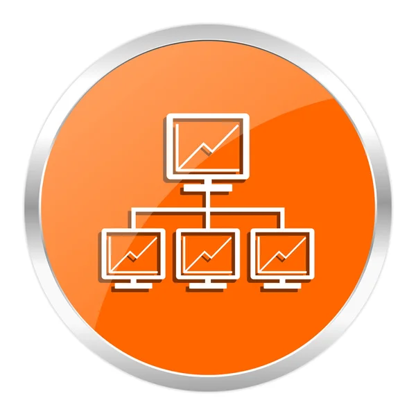 Network orange glossy icon — Stock Photo, Image