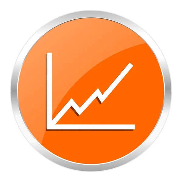Chart orange glossy icon — Stock Photo, Image