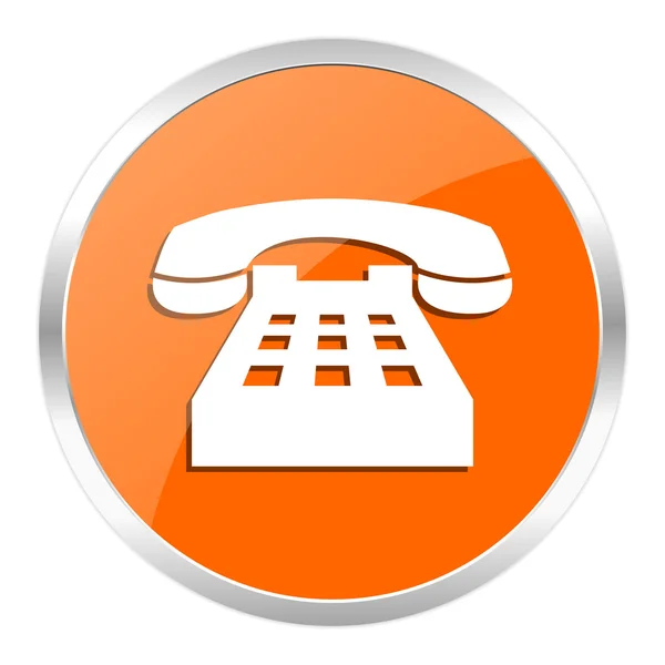 Telefon orange Hochglanz-Symbol — Stockfoto