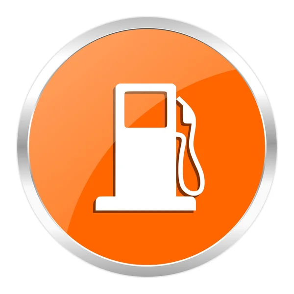 Benzine oranje glanzende pictogram — Stockfoto