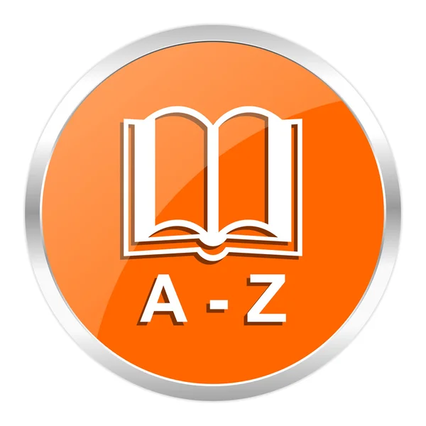 Woordenboek oranje glanzende pictogram — Stockfoto