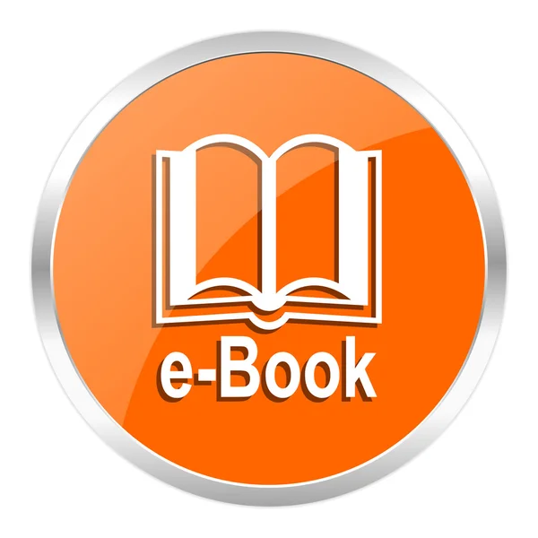 Oranje glossy boekpictogram — Stockfoto