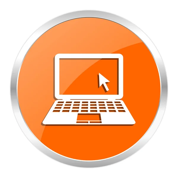 Computer orange glossy icon — Stock Photo, Image