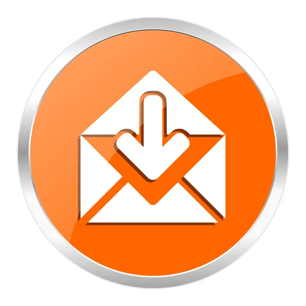 Email naranja icono brillante —  Fotos de Stock
