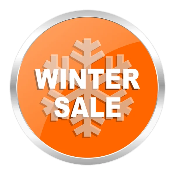 Winter sale orange glossy icon — Stock Photo, Image