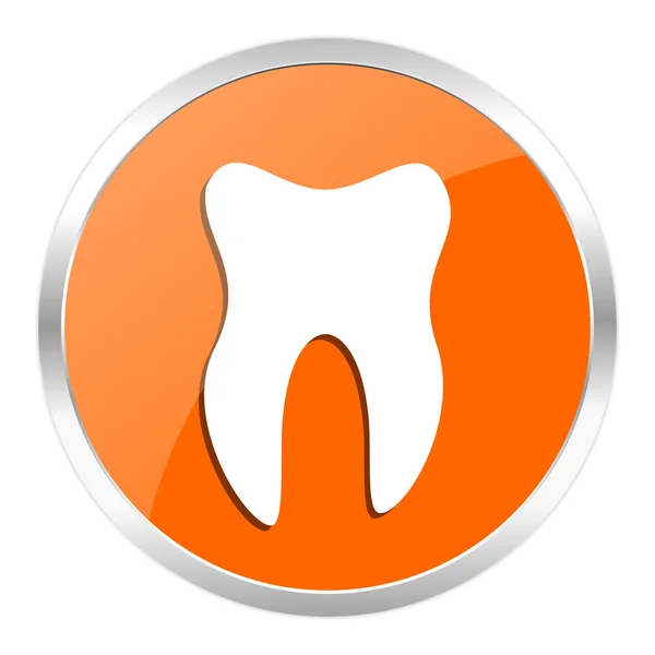 Ícone brilhante laranja dente — Fotografia de Stock