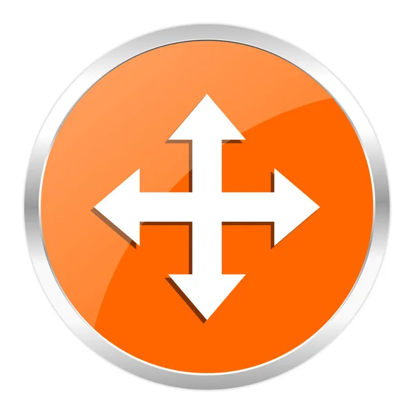Freccia arancione icona lucida — Foto Stock