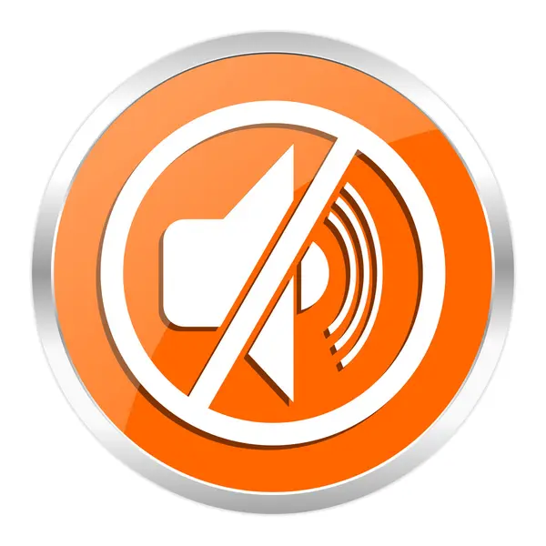 Mute orange glossy icon — Stock Photo, Image