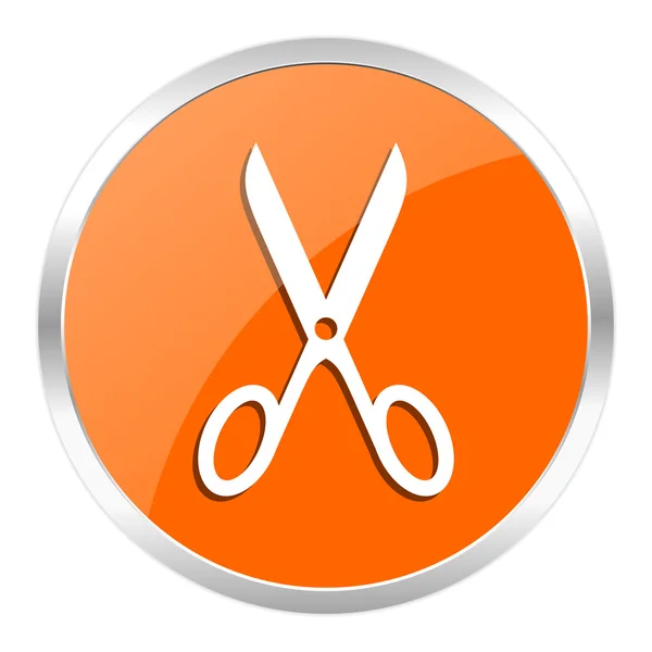 Scissors orange glossy icon — Stock Photo, Image