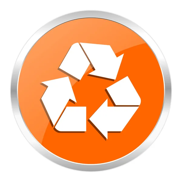 Recyceln orange Hochglanz-Symbol — Stockfoto