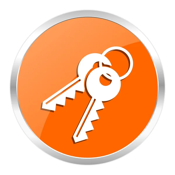 Anahtarları turuncu parlak simgesi — Stok fotoğraf