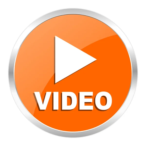 Video Orange Hochglanz-Symbol — Stockfoto