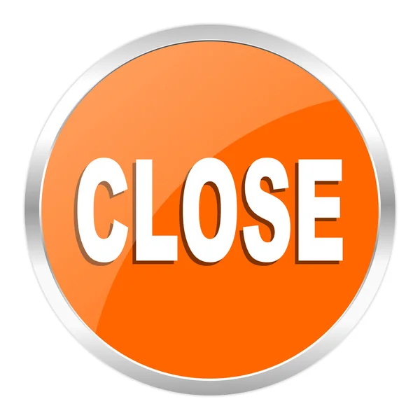 Oranje glossy pictogram sluiten — Stockfoto
