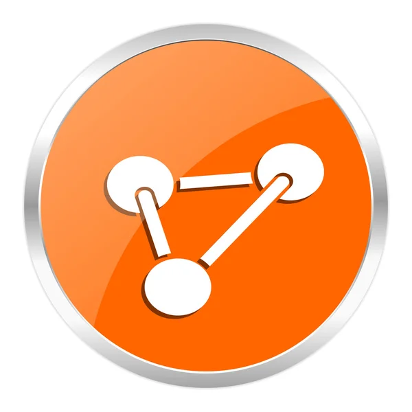 Chemistry orange glossy icon — Stock Photo, Image