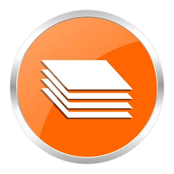 Layers orange glossy icon — Stock Photo, Image