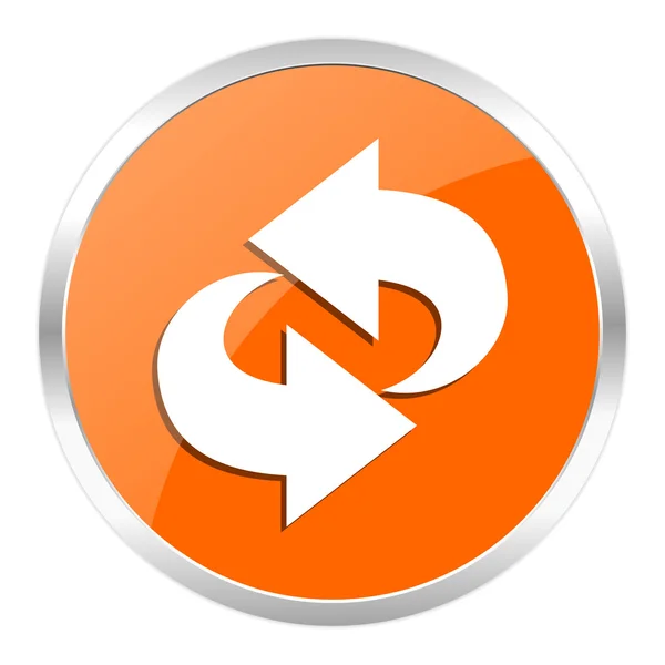Rotation orange icône brillante — Photo