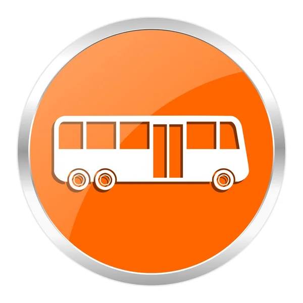 Λεωφορείο πορτοκαλί εικονίδιο γυαλιστερό — Φωτογραφία Αρχείου