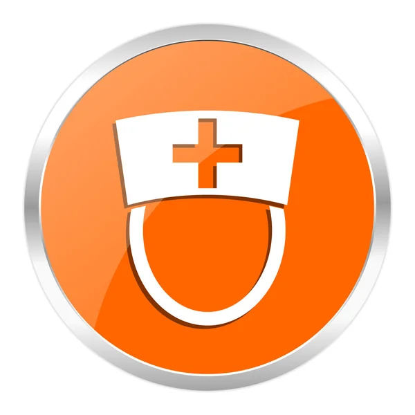 Krankenschwester orange Hochglanz-Symbol — Stockfoto