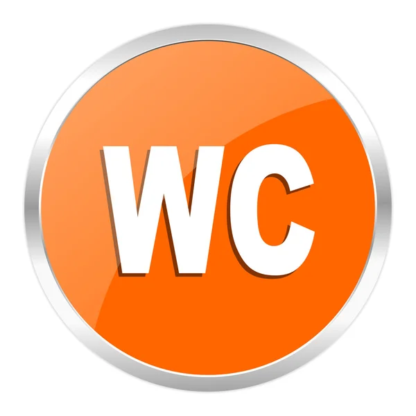 Toalett orange glansig ikonen — Stockfoto